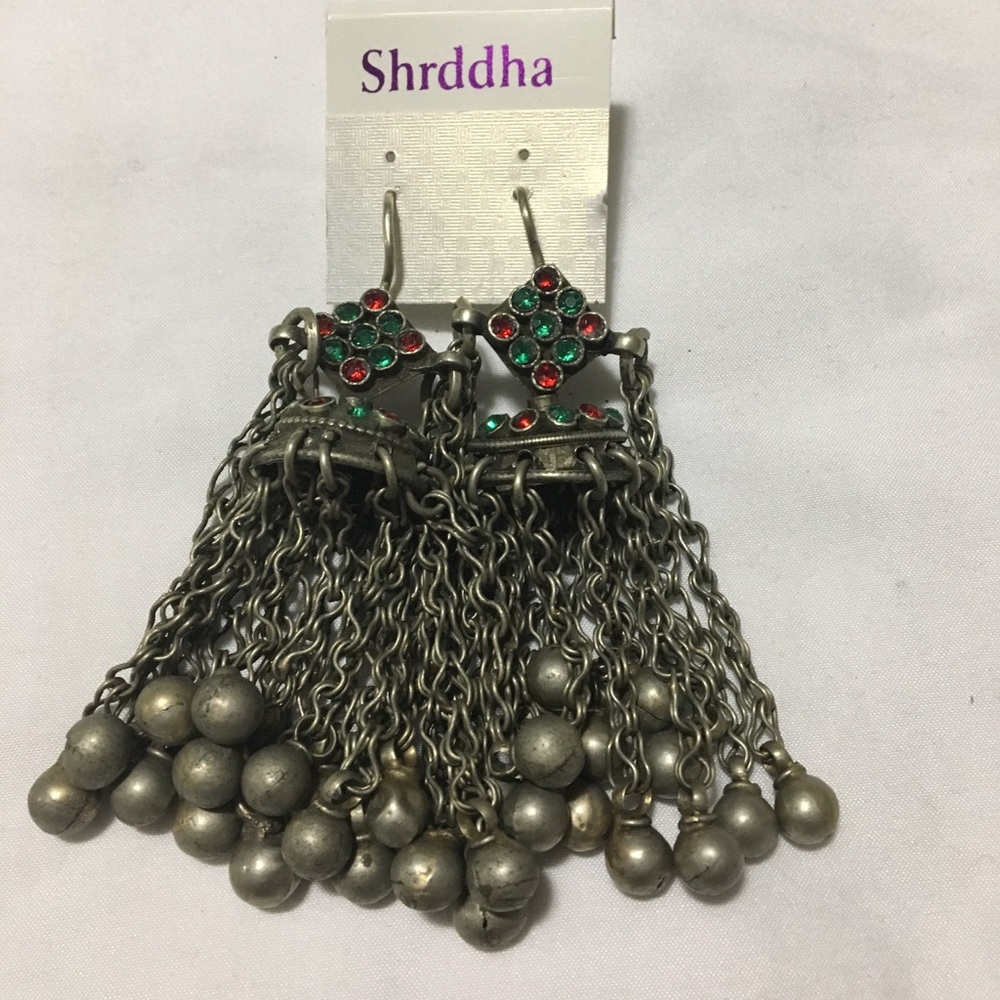🆕 Afghani Ethnic tribal silver earrings